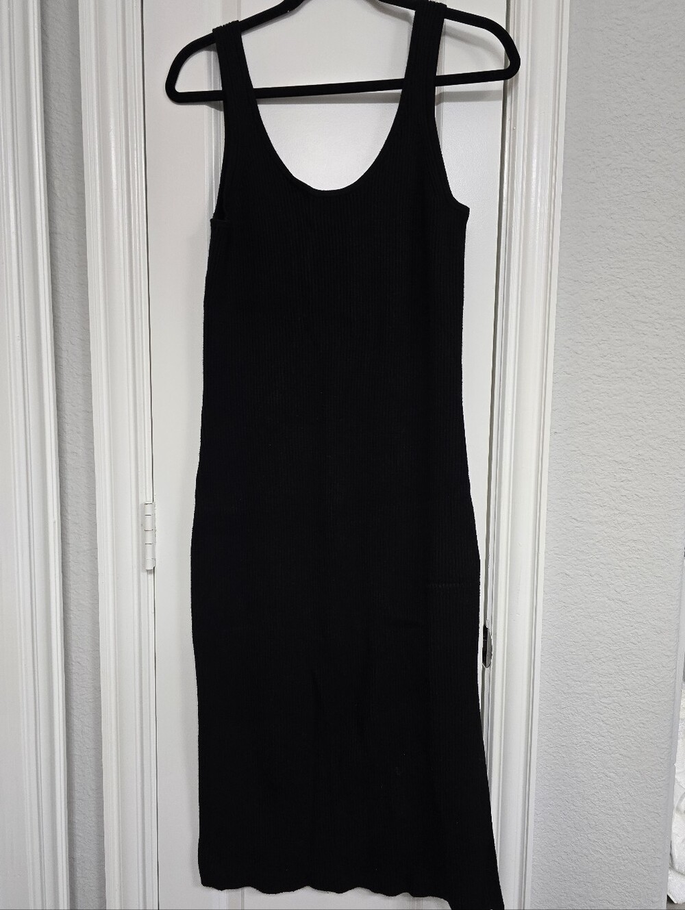 a new day Black Ribbed Sleeveless Midi Dress